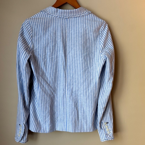 Crown & Ivy Women's Blue and White Striped Blazer NWT - Picture 9 of 13